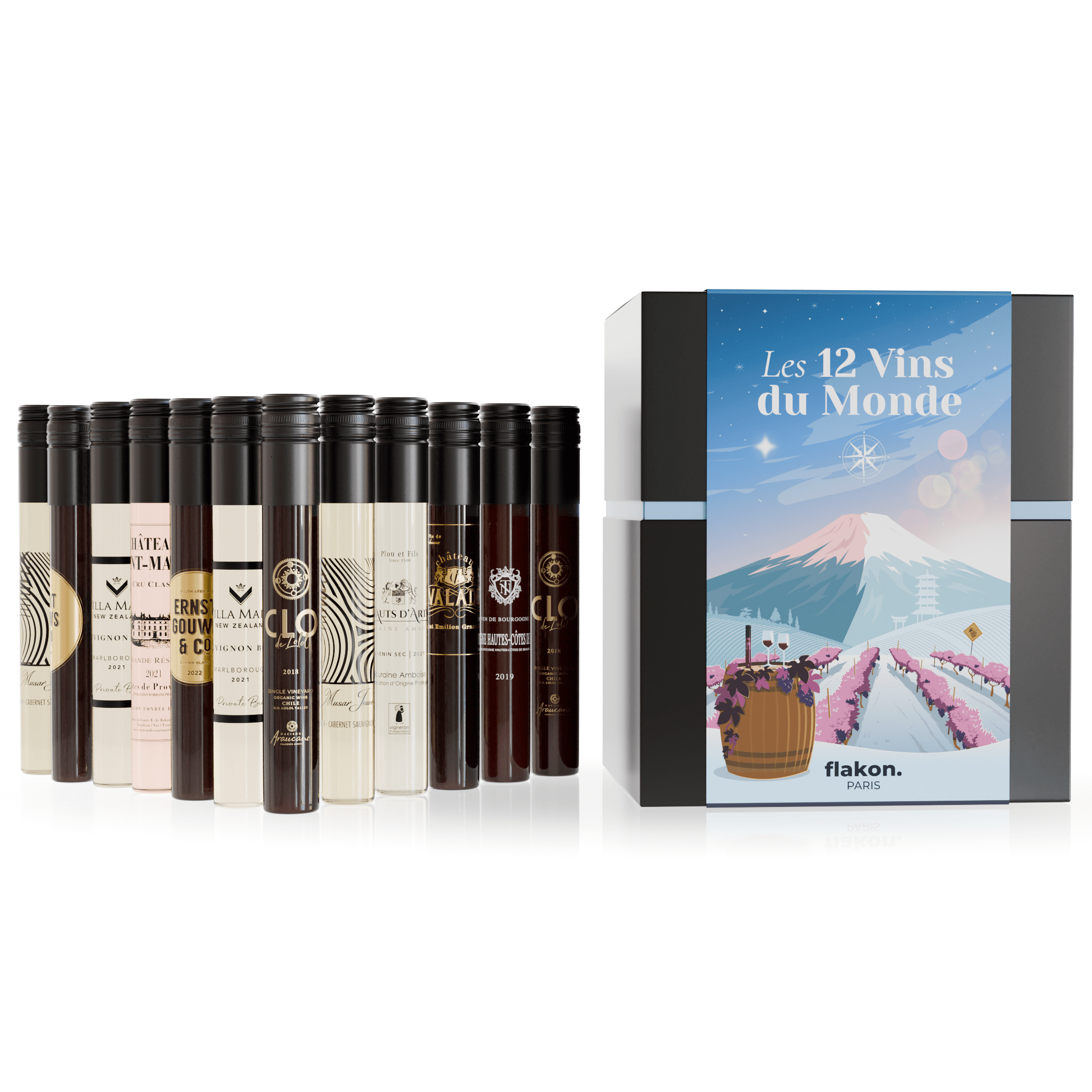12 vins du Monde en tubes de 10 cl