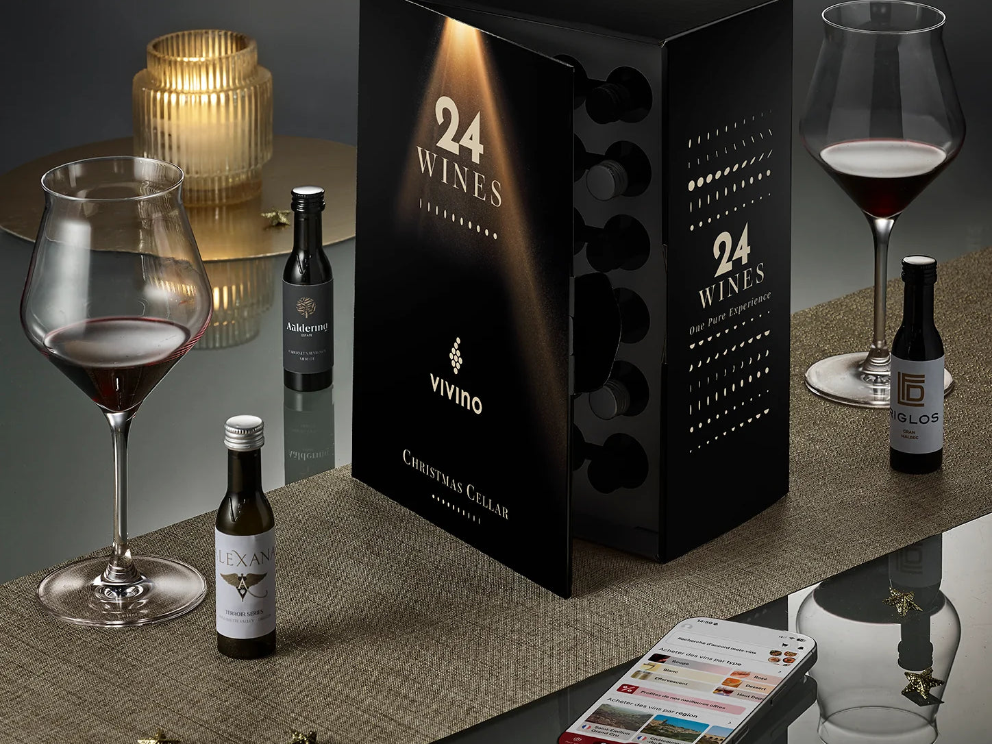 Calendrier avent vin Vivino 24 vinottes de 4 cl
