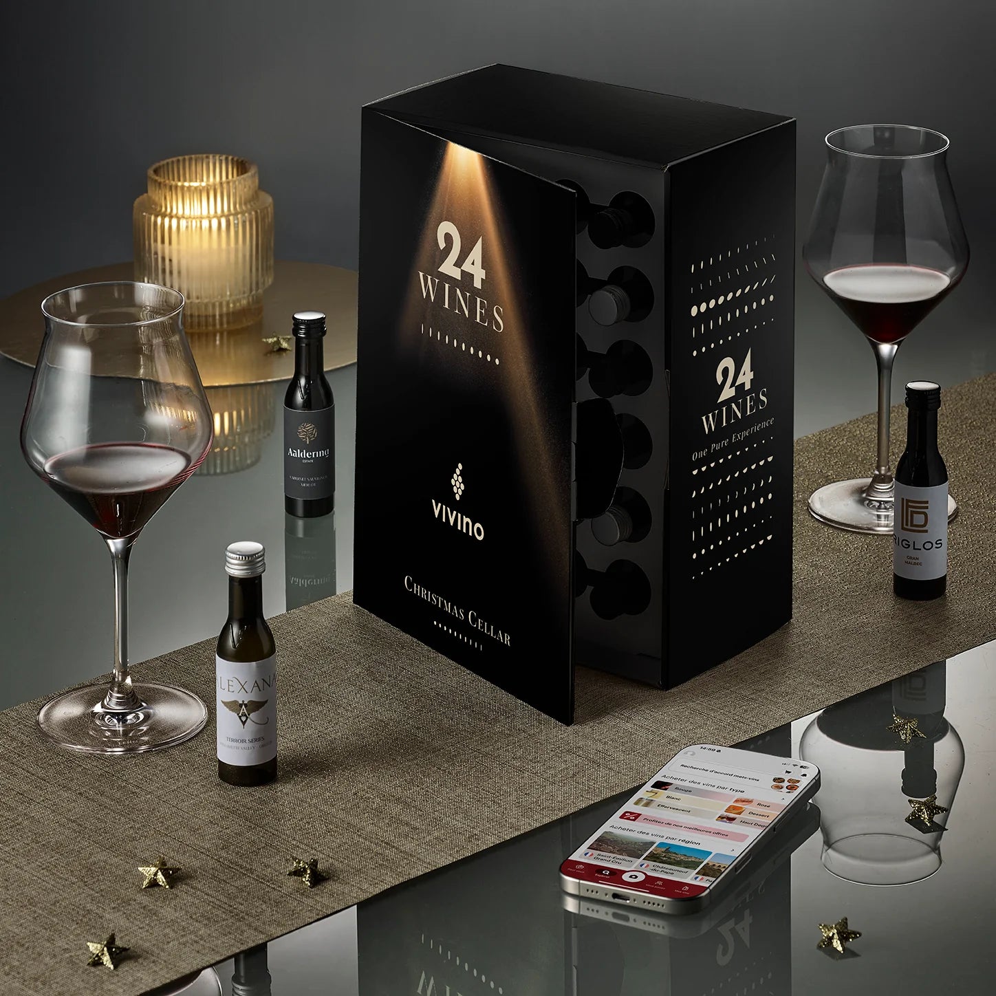 Calendrier avent vin Vivino 24 vinottes de 4 cl