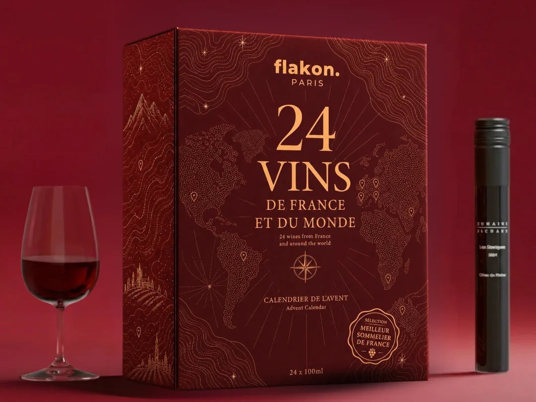 Calendrier avent 24 vins de France et du monde - Flakon