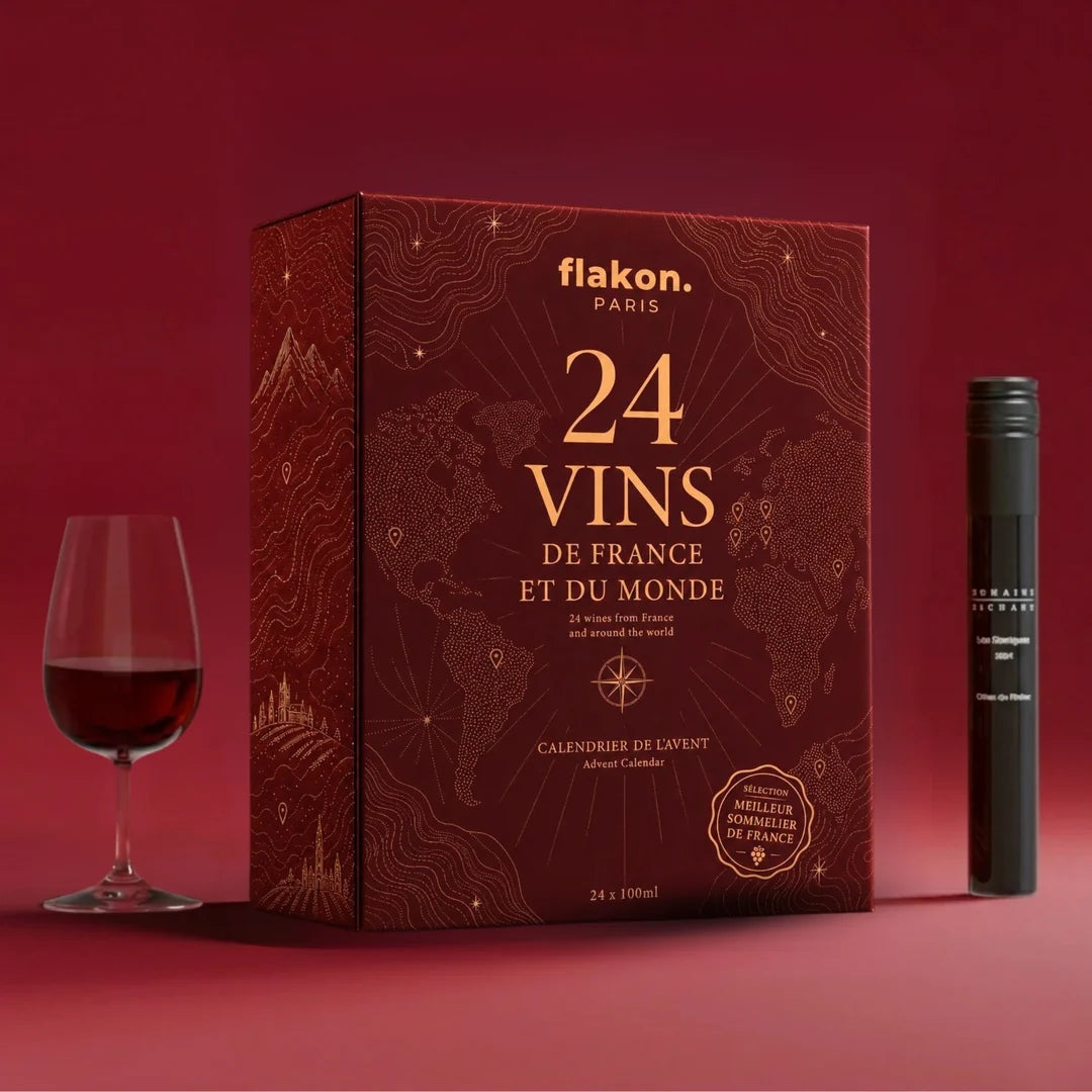 Calendrier avent 24 vins de France et du monde - Flakon
