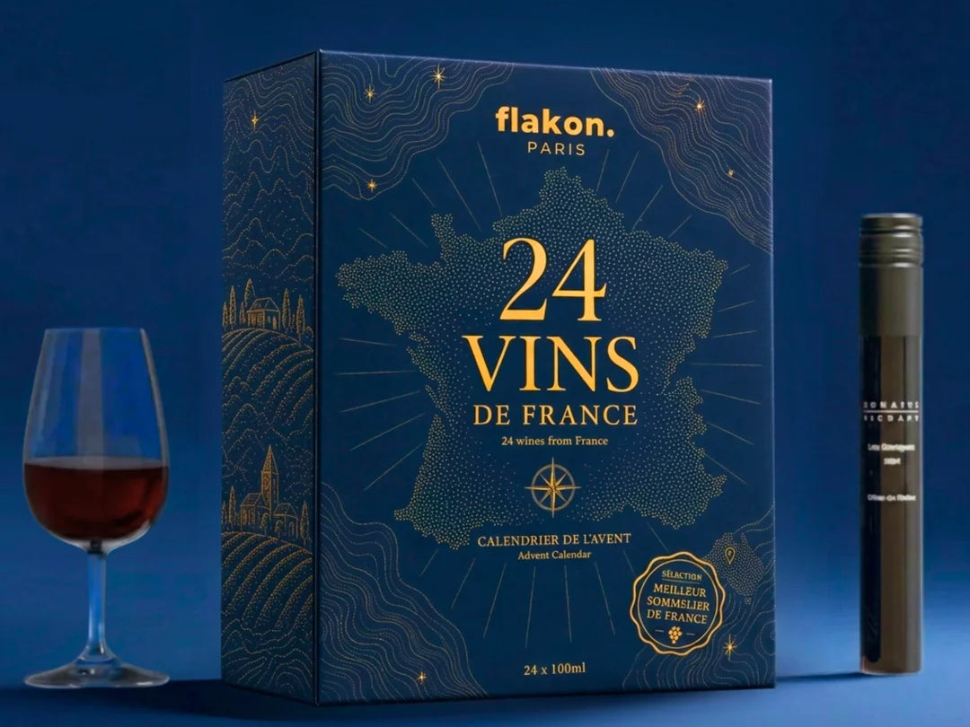 Calendrier avent vin 24 vins de France Flakon