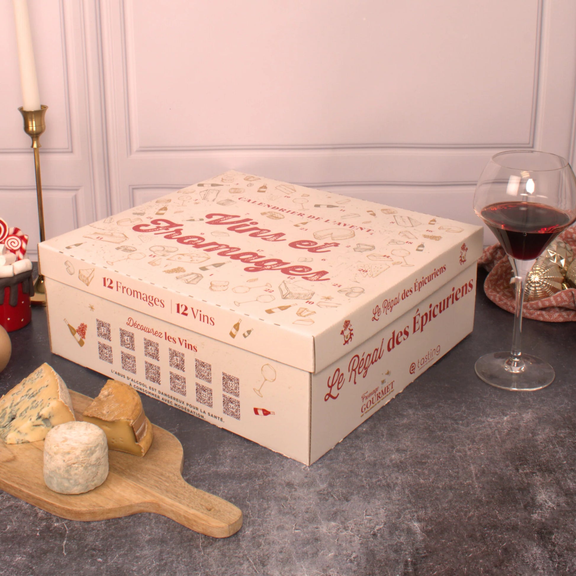 Calendrier avent 12 vins et 12 fromages