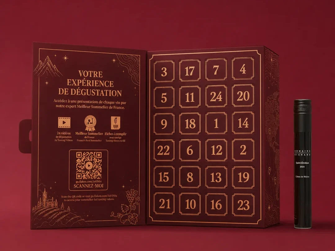 calendrier avent vin flakon 24 tubes