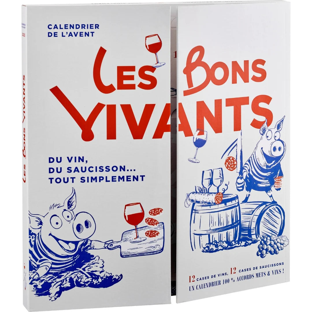Calendario de Adviento de 12 salchichones y 12 vinos - Les bons vivants