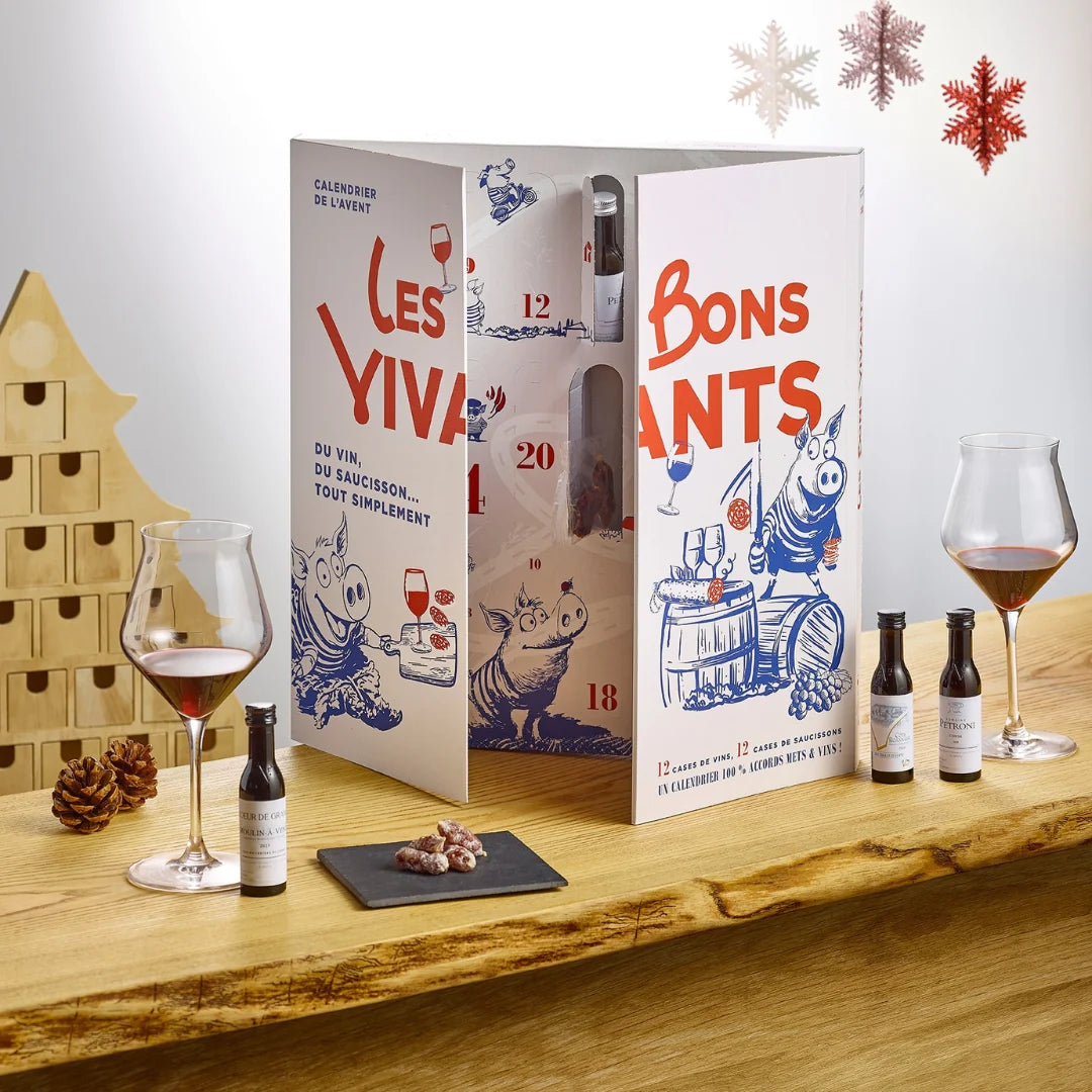 Calendario de Adviento de 12 salchichones y 12 vinos - Les bons vivants