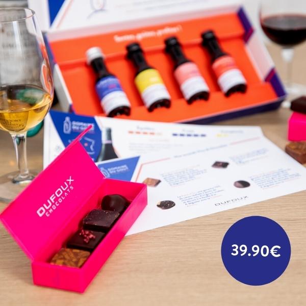 Box vins et chocolats spécial saint valentin 2022