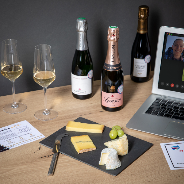 Dégustation de champagnes et fromages en ligne domaine du goût